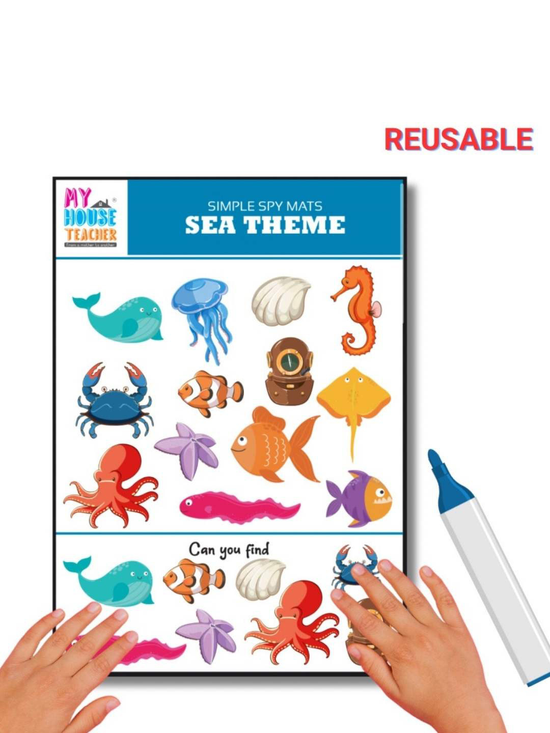 My House Teacher Kids Reusable Mats Busy Bag