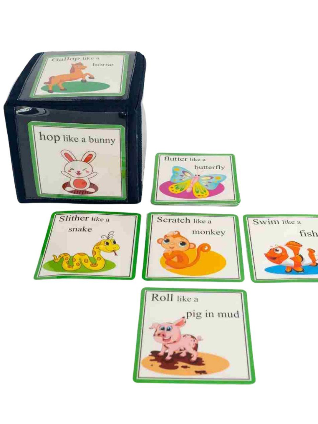 My House Teacher White Animal Action Cards with a Huge Dice