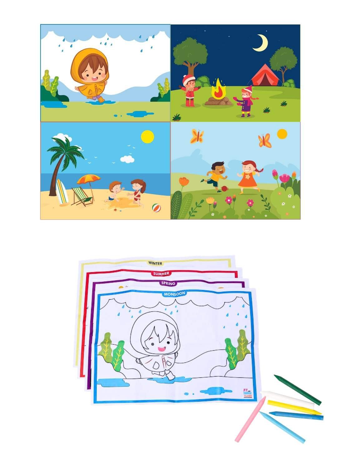 My House Teacher Kids Understanding Indian Seasons Magic Folder