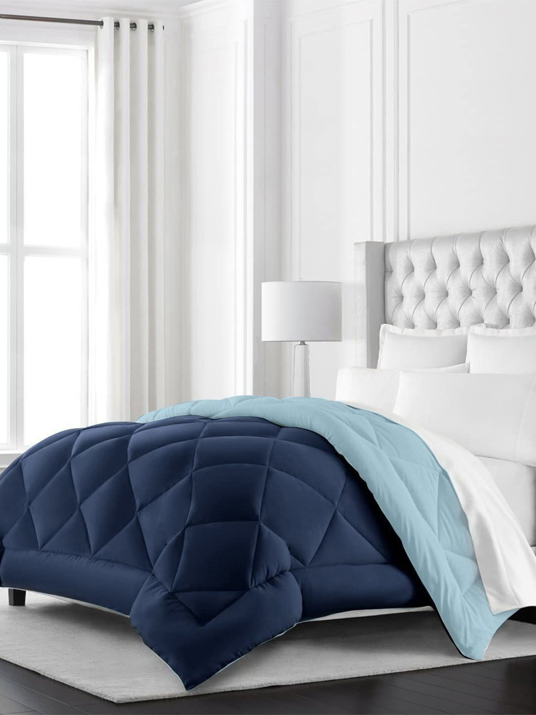 RF RELAXFEEL Blue Heavy Winter 233 GSM Single Bed Comforter