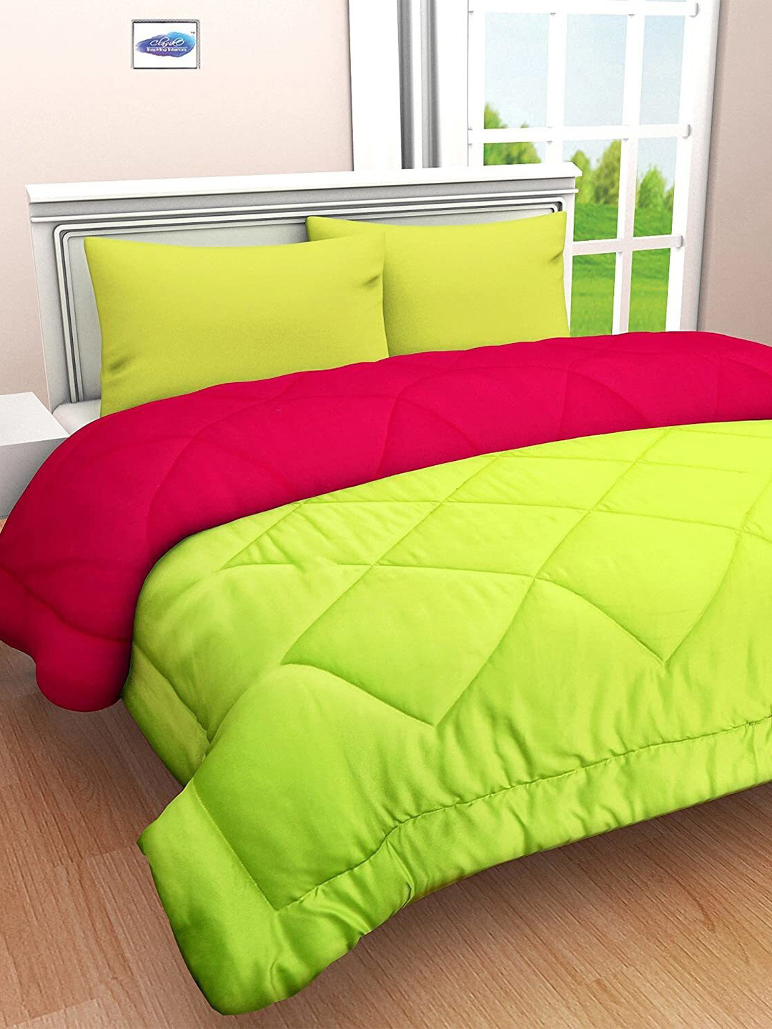 RF RELAXFEEL Green & Red Heavy Winter 233 GSM Double Bed Comforter
