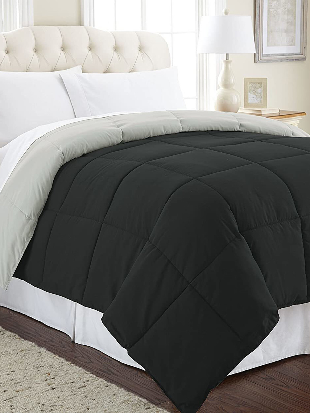RF RELAXFEEL Black & Grey Heavy Winter 233 GSM Double Bed Comforter