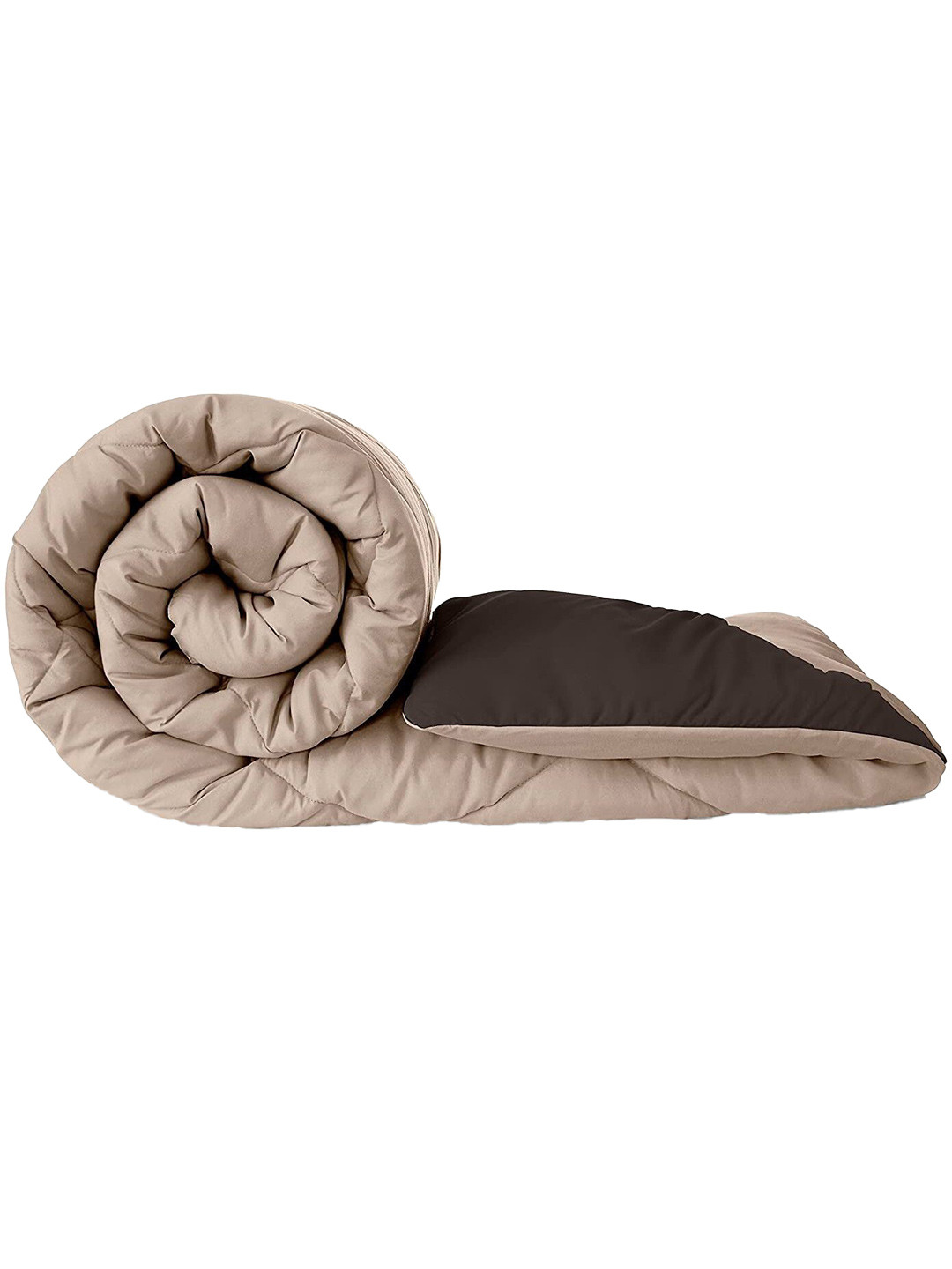 RF RELAXFEEL Brown & Peach-Coloured Microfiber Heavy Winter 233 GSM Single Bed Comforter