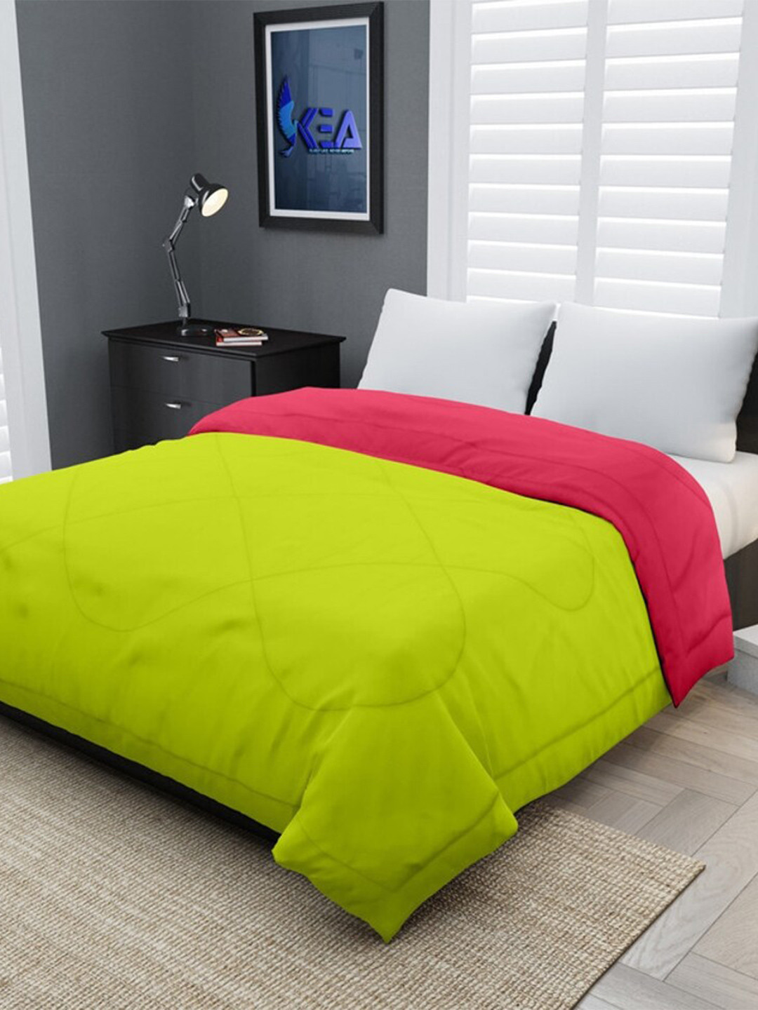 RF RELAXFEEL Red & Green Heavy Winter 233 GSM Single Bed Quilt