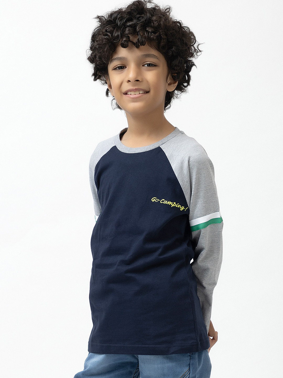 Purple United Kids Boys Colourblocked Cotton T-shirt