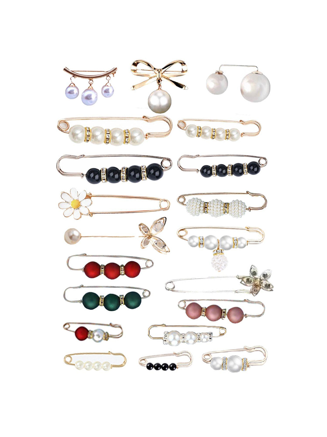 SYGAl Beaded Brooch Collar Pin Pin Buckle