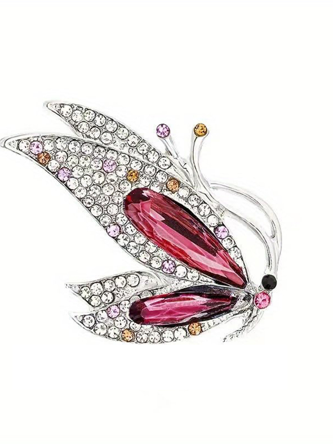 SYGA Stones Studded Half Butterfly Charm Brooch