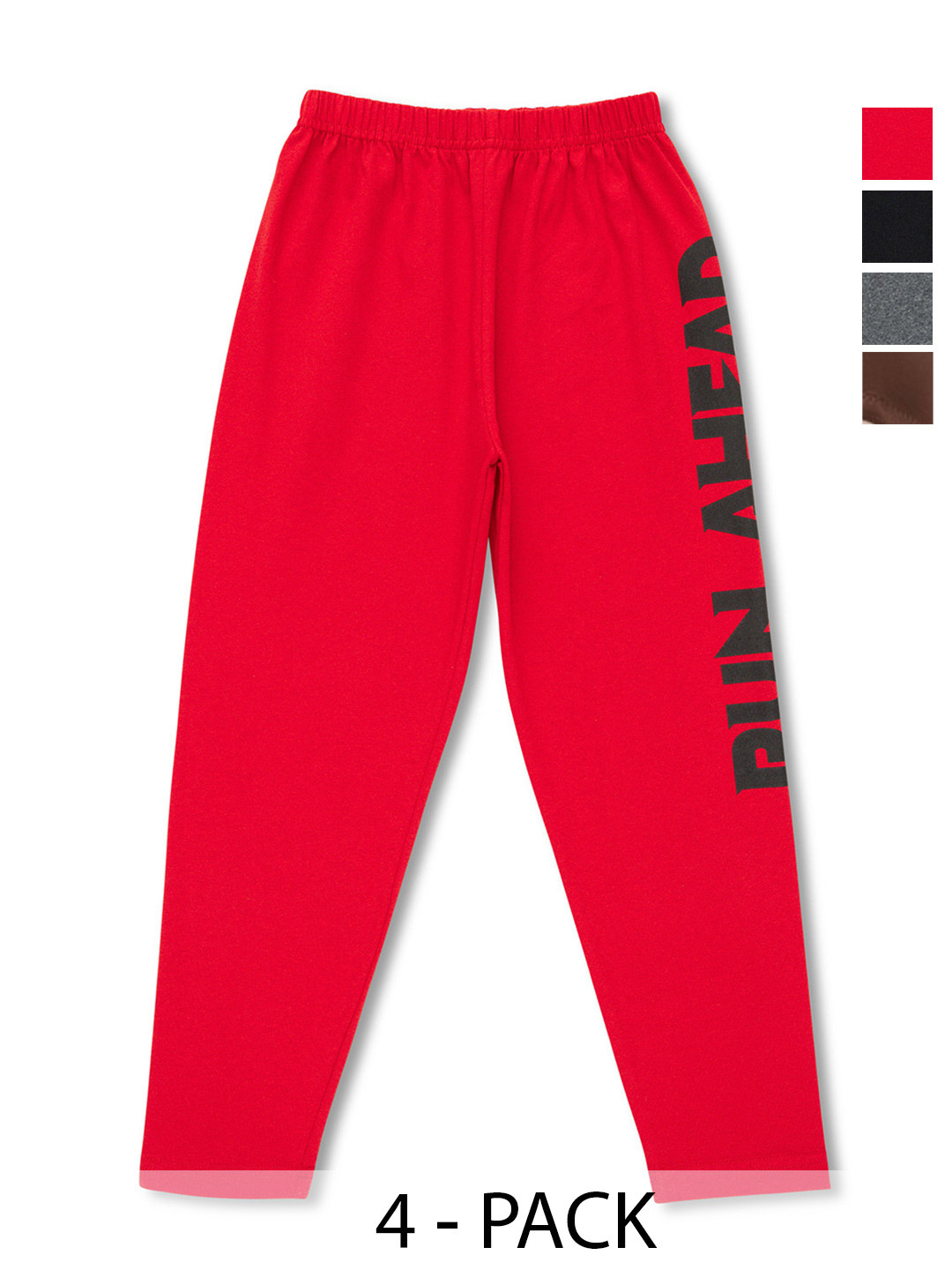 Luke & Lilly Boys Pack Of 4 Typography Printed Pure Cotton Track Pants