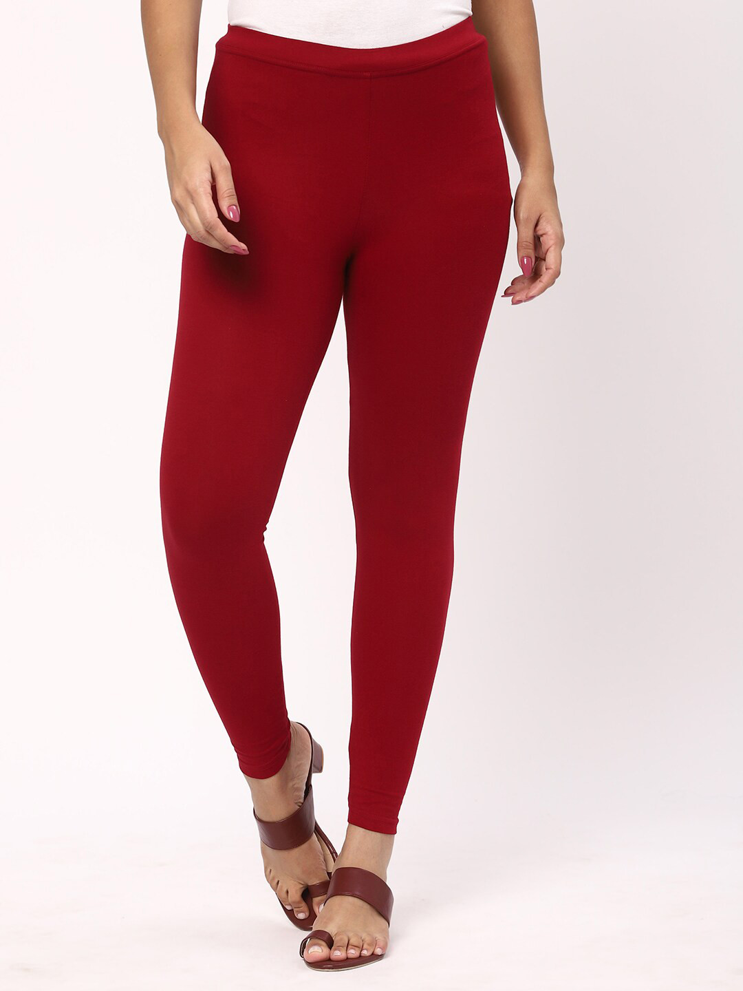 R&B Mid Rise Cotton Churidar Length Leggings