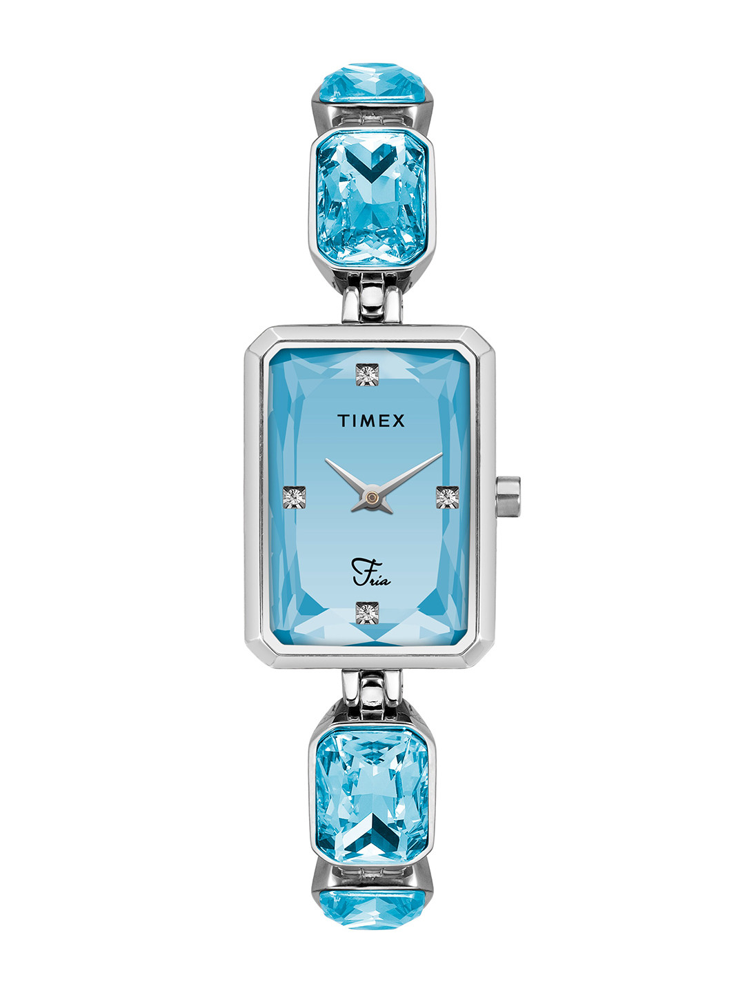 Timex Women Blue Brass Dial & Silver Toned Bracelet Style Straps Analogue Watch TWEL16904