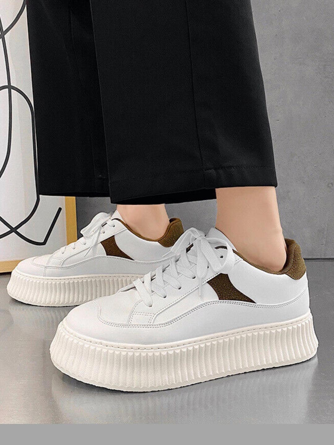 ASTEROID Men Round Toe Lightweight Lace-Ups Sneakers