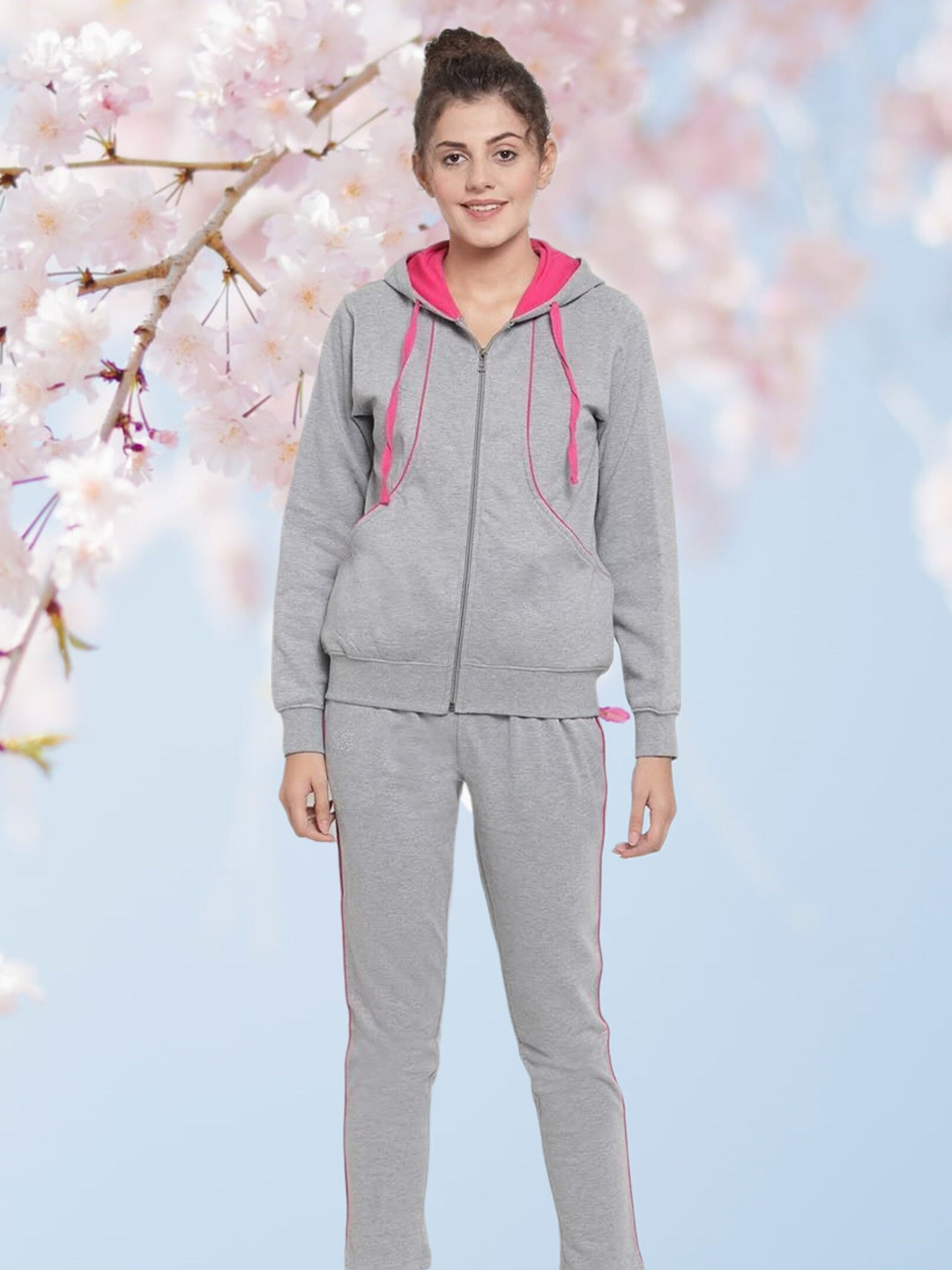 WILD WEST Hooded Fleece Cotton Sweatshirt With Track Pants