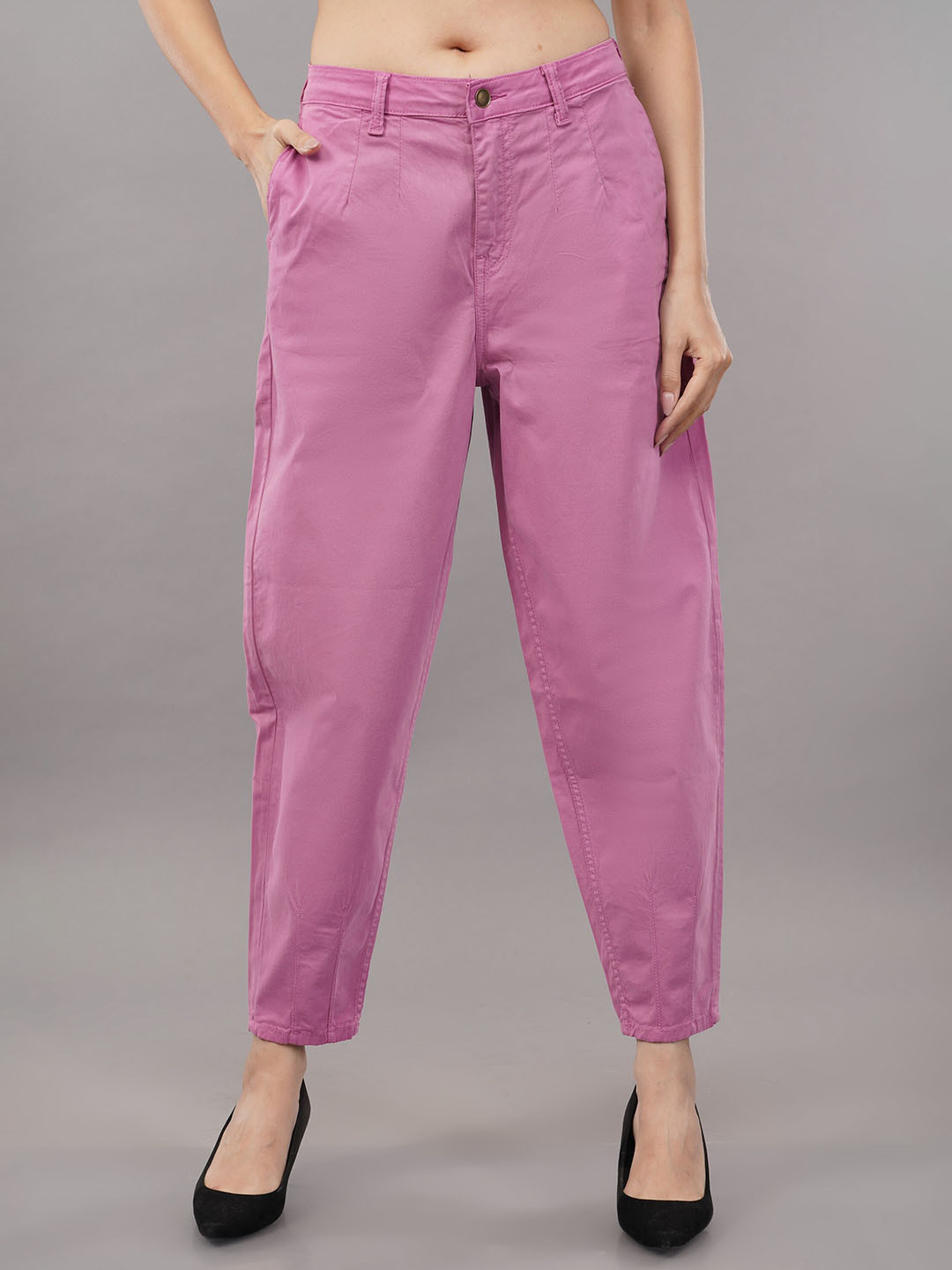 The Roadster Lifestyle Co. Women Magenta High Rise Slouchy Fit Denim Jeans