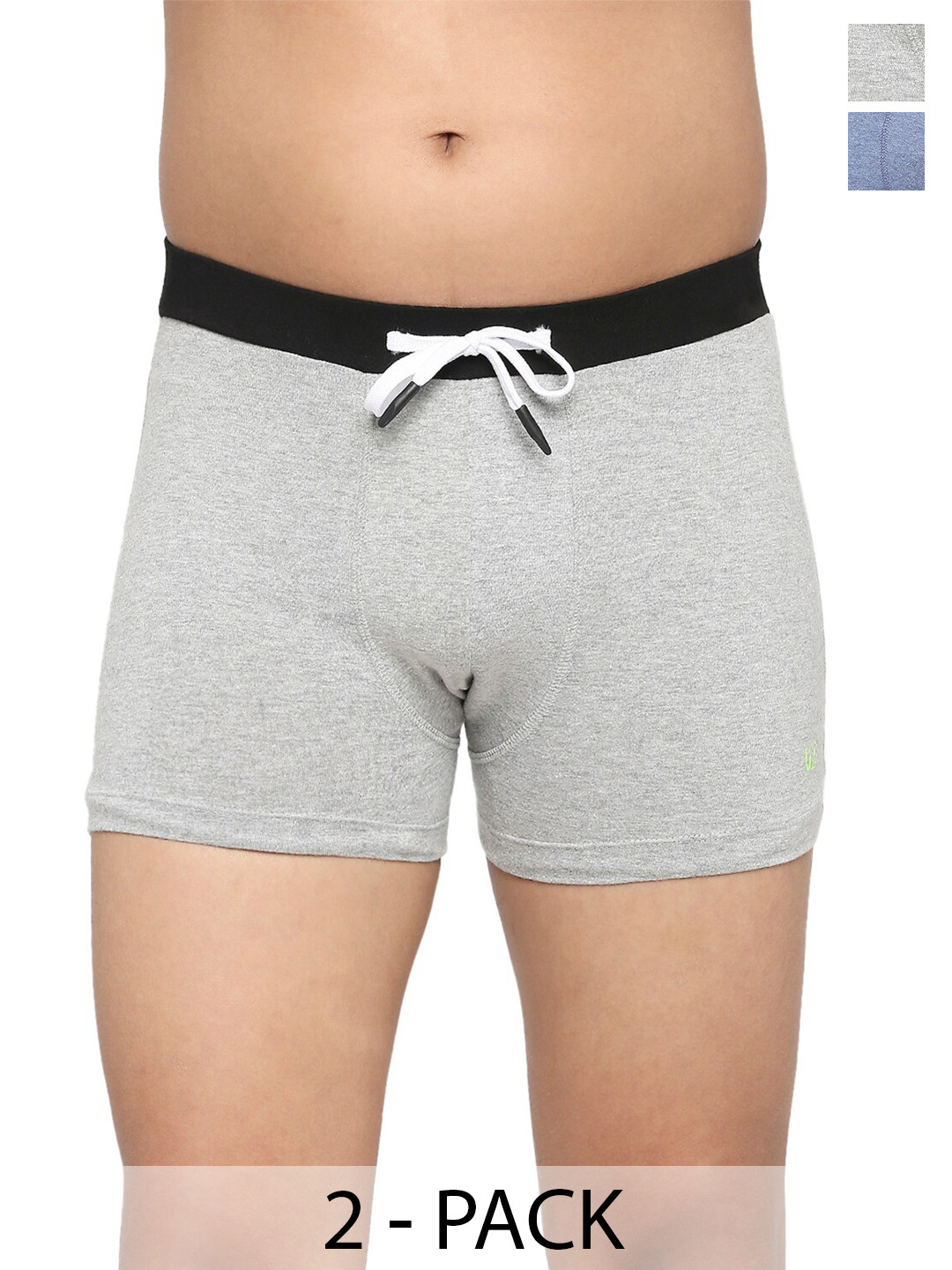 FRENCHIE Boys Pack Of 2 Breathability Cotton Trunks FR-BI-TR-U1914-1X5-Blue-LGray-XS