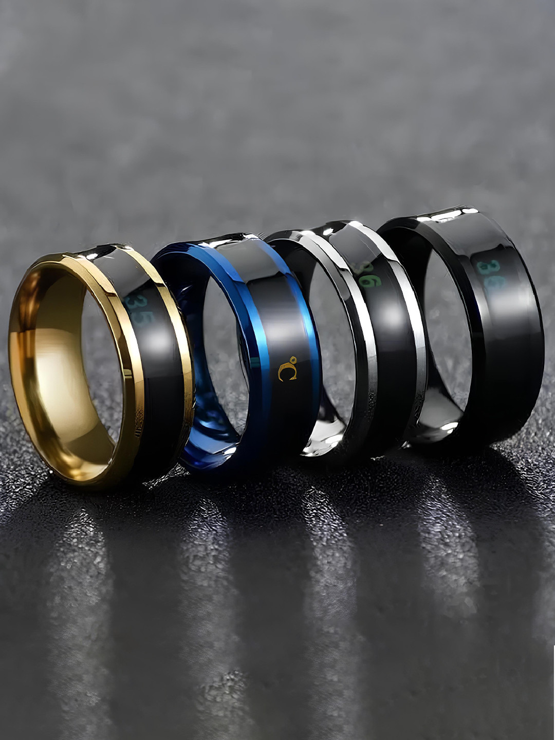 KARISHMA KREATIONS Set Of 4 Stainless Adjustable Finger Rings