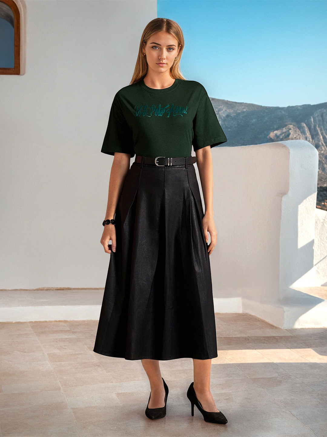 U.S. Polo Assn. Oversized Printed Round Neck T-shirt