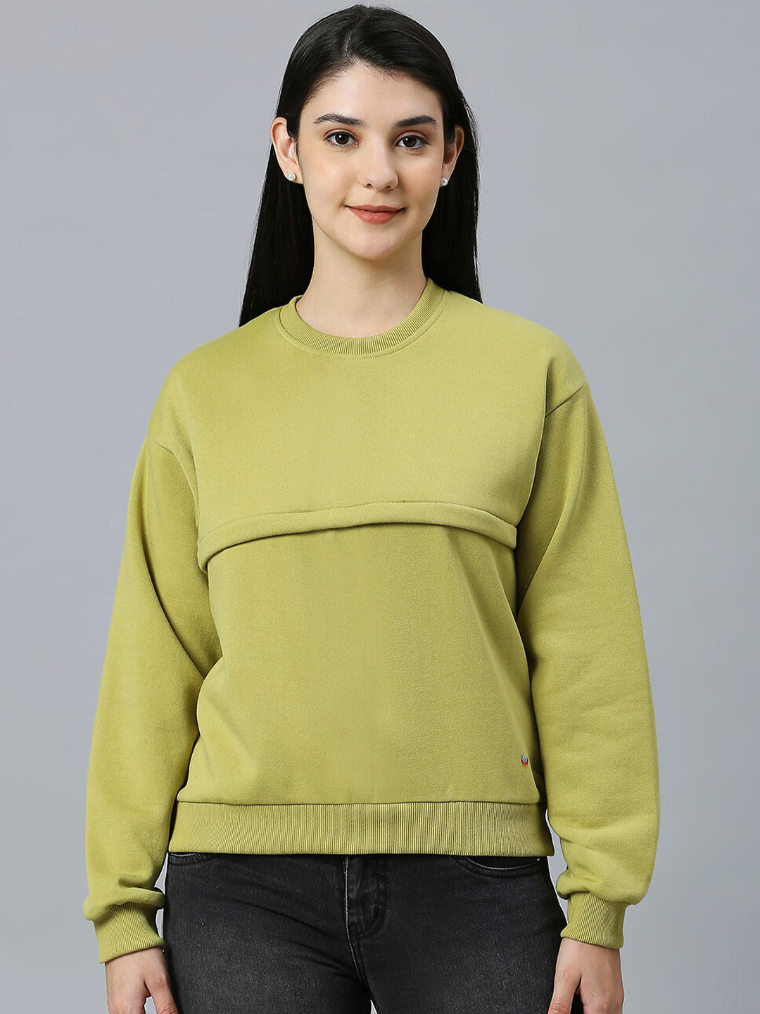 True Shape Round Neck Long Sleeves Maternity Sweatshirt