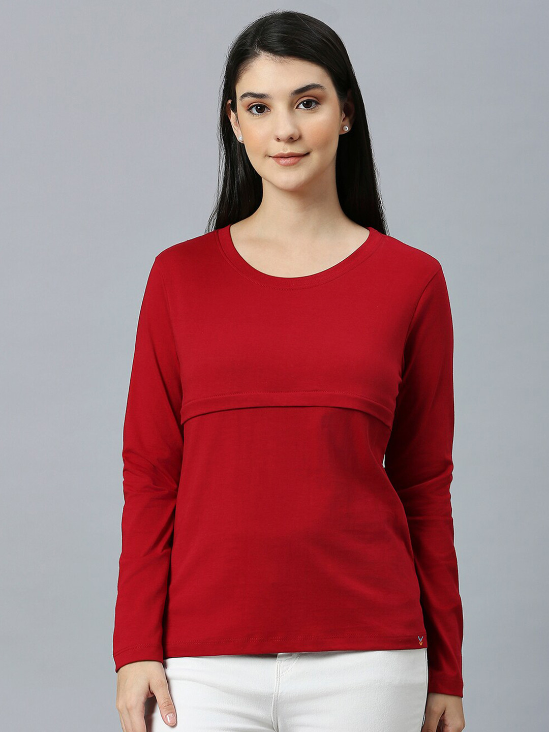 True Shape Round Neck T-shirt With Nursing Zip