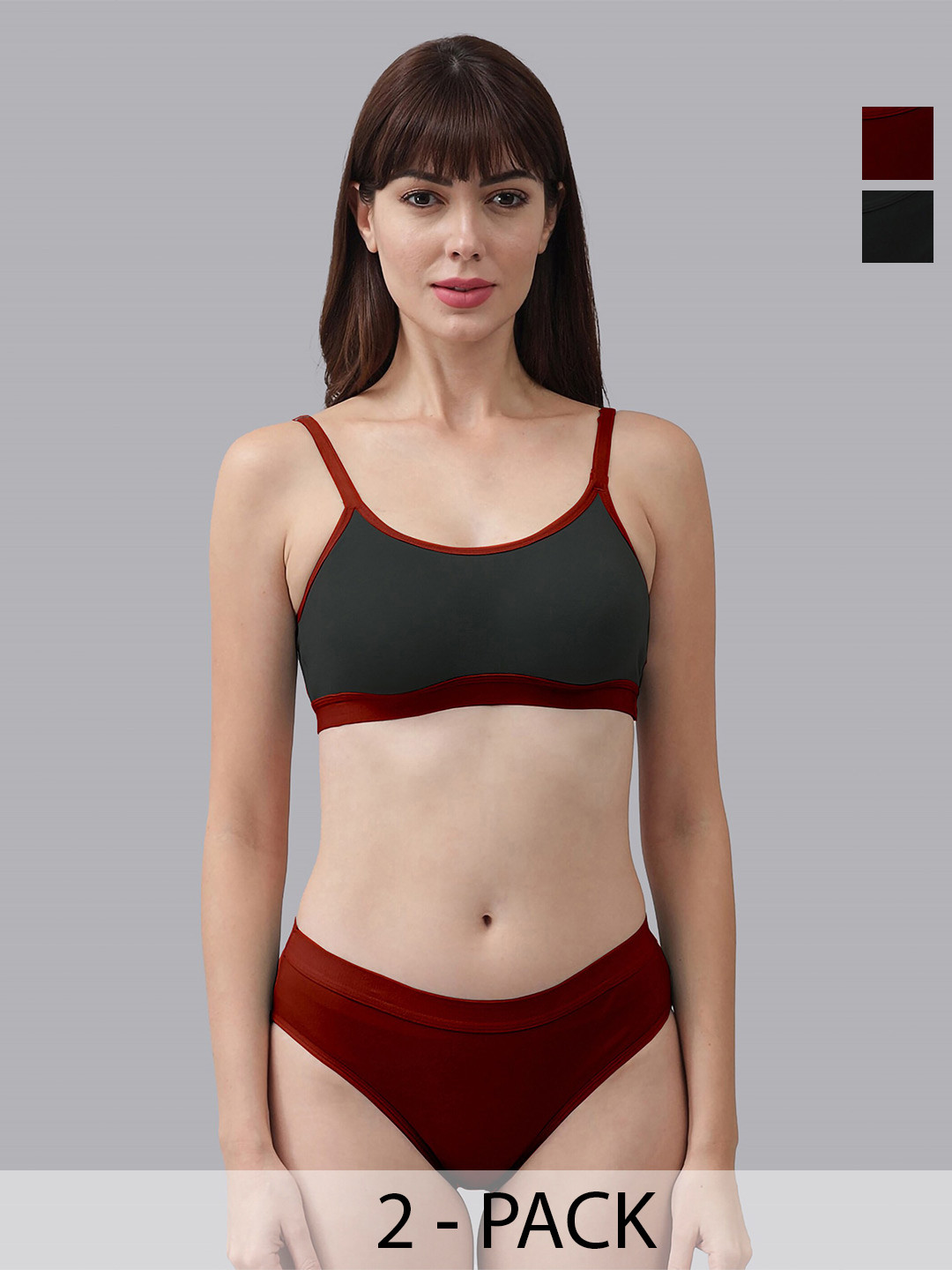 AROUSY Pack of 2 Cotton Lingerie Set Pnora Set_2