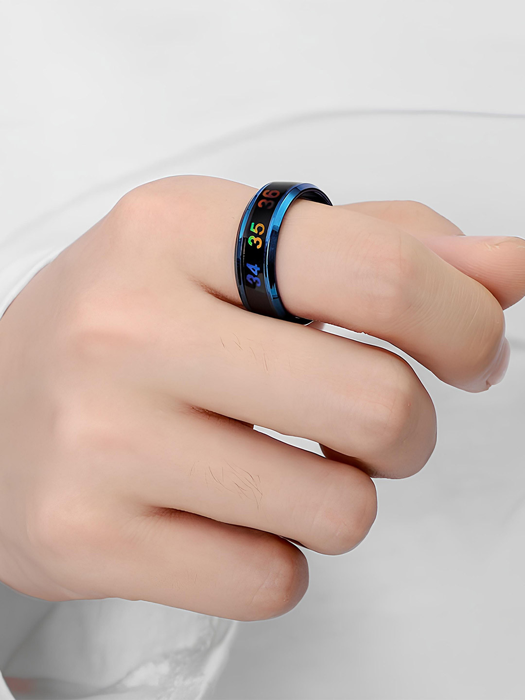 KARISHMA KREATIONS Set Of 2 Temperature Stainless Steel Finger Rings