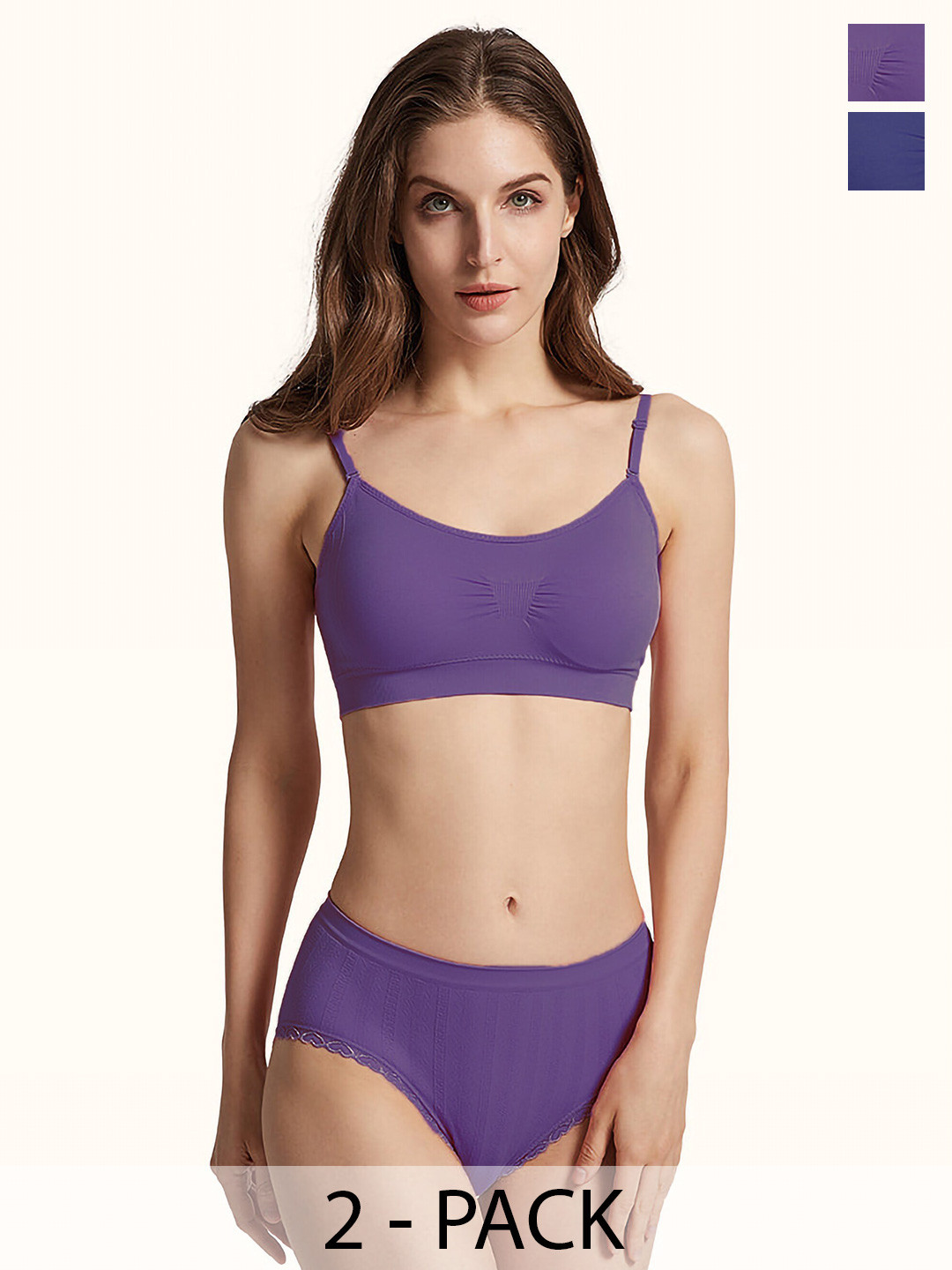 AROUSY Pack of 2 Cotton Basic Lingerie Set K_Nora Set_21