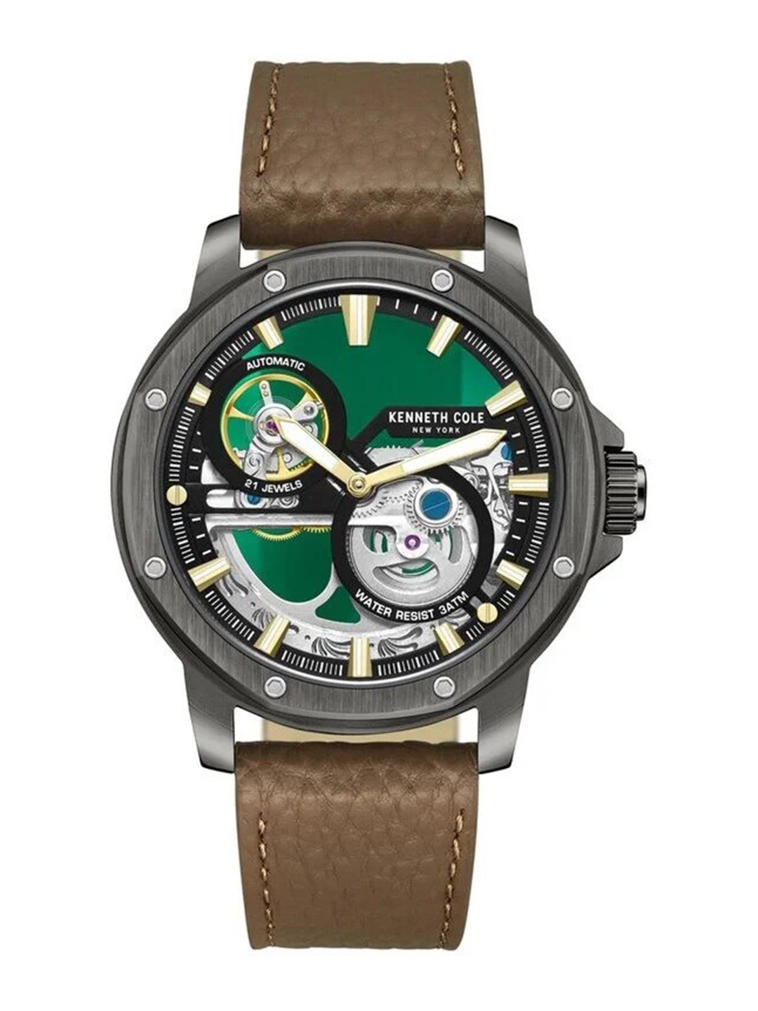 Kenneth Cole New York Men Skeleton Dial Analogue Automatic Motion Watch KCWGE0033701MN