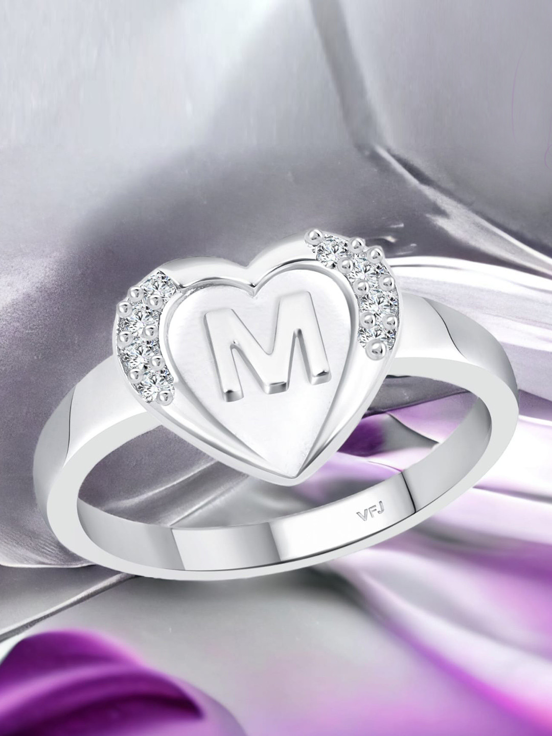 Vighnaharta Rhodium-plated CZ-studded Finger Ring with Box