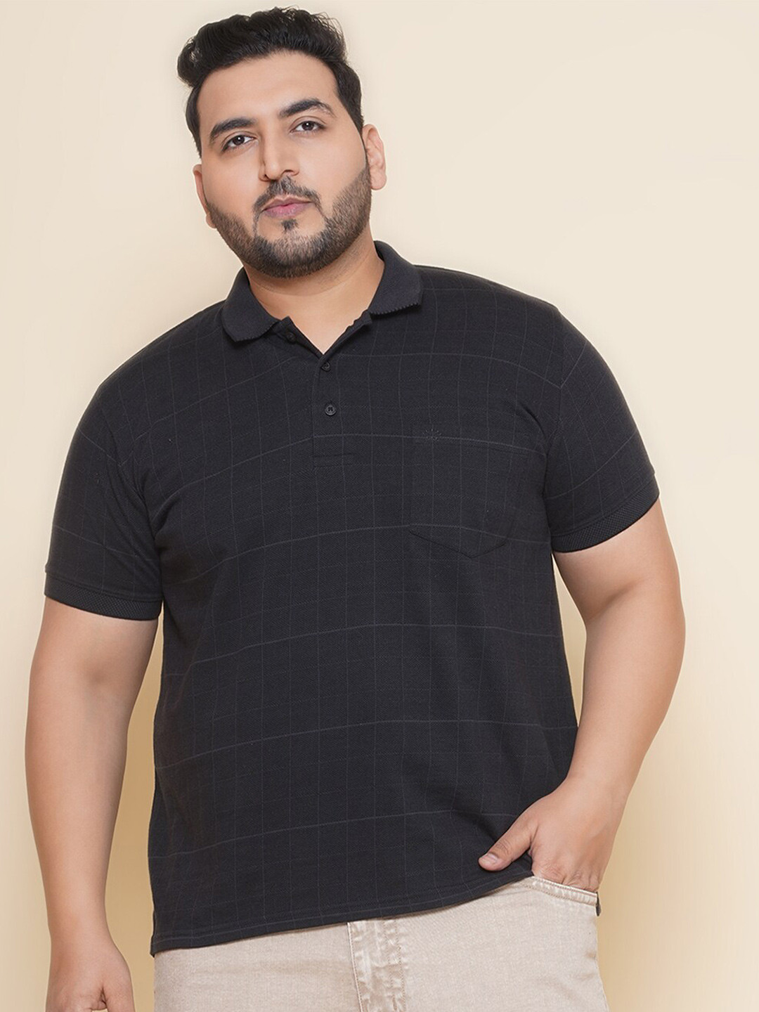 John Pride Checked Polo Collar Short Sleeves T-shirt
