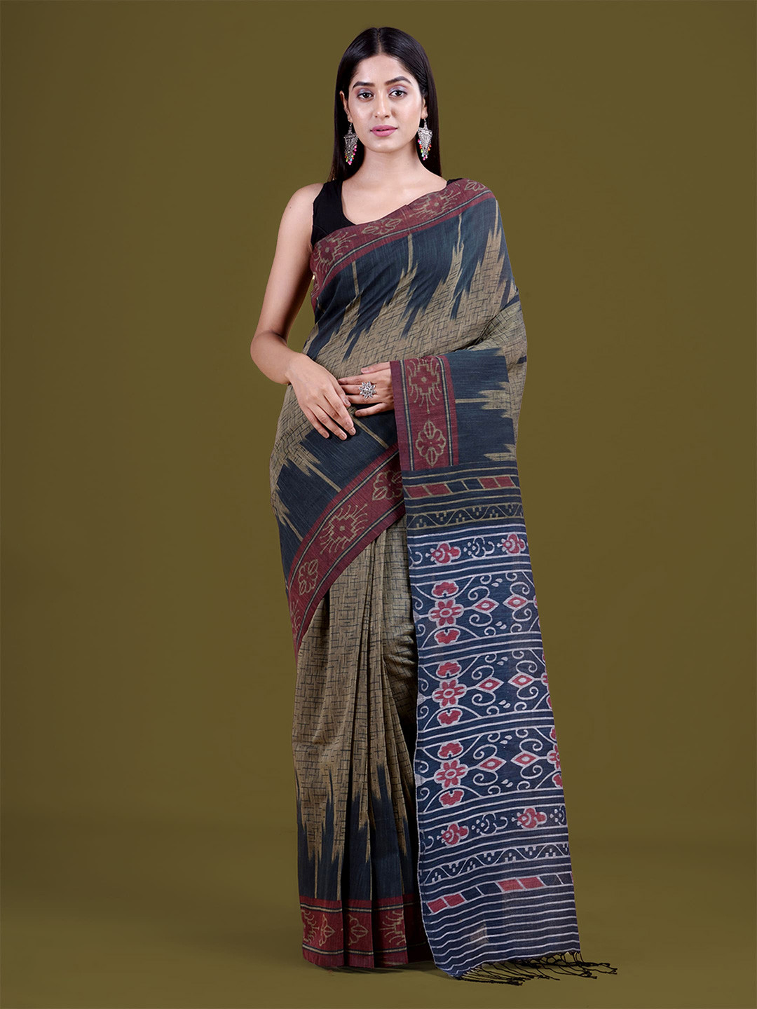 HOUSE OF ARLI Abstract Woven Design Pure Cotton Saree