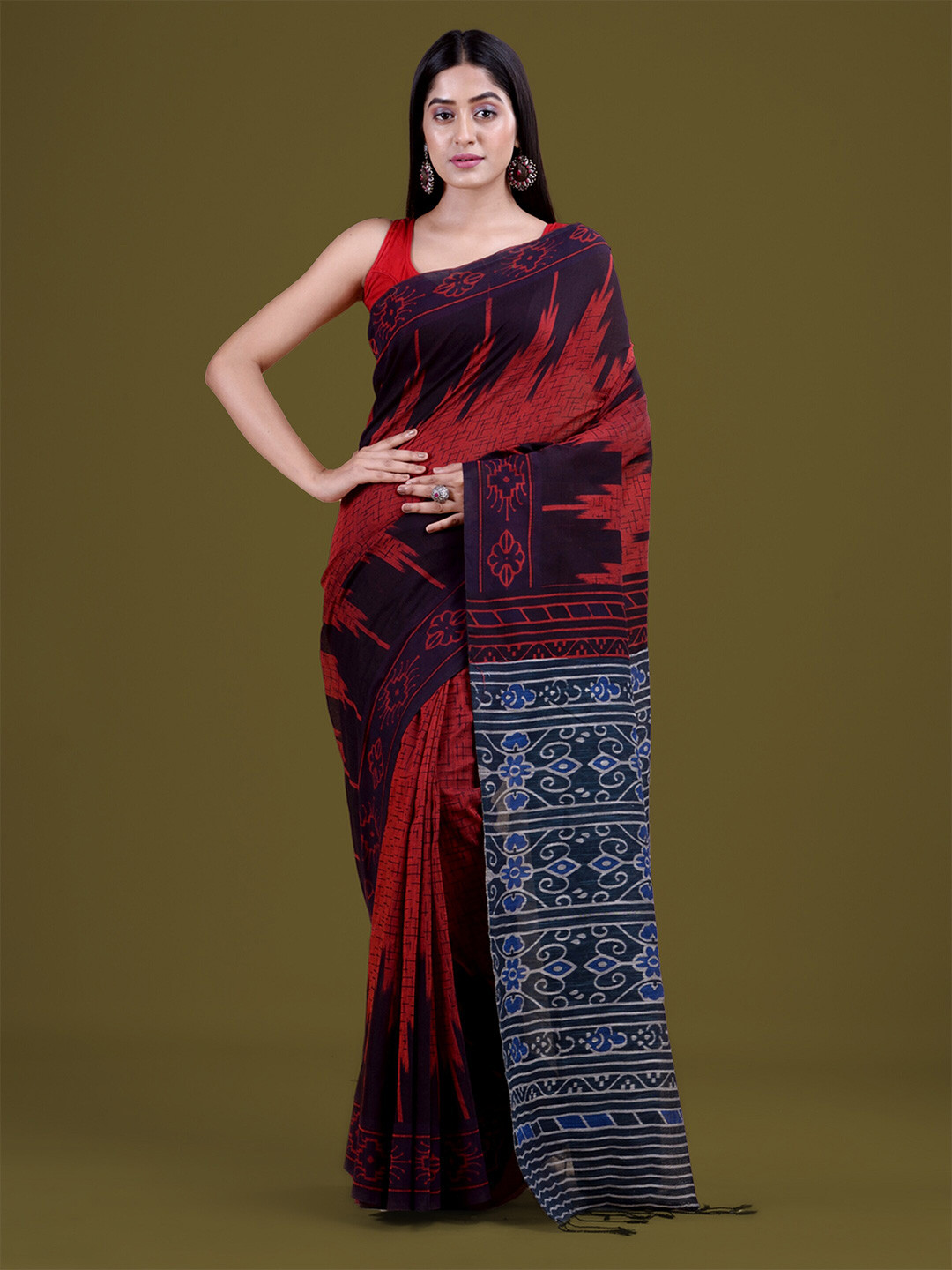 HOUSE OF ARLI Abstract Woven Design Pure Cotton Saree