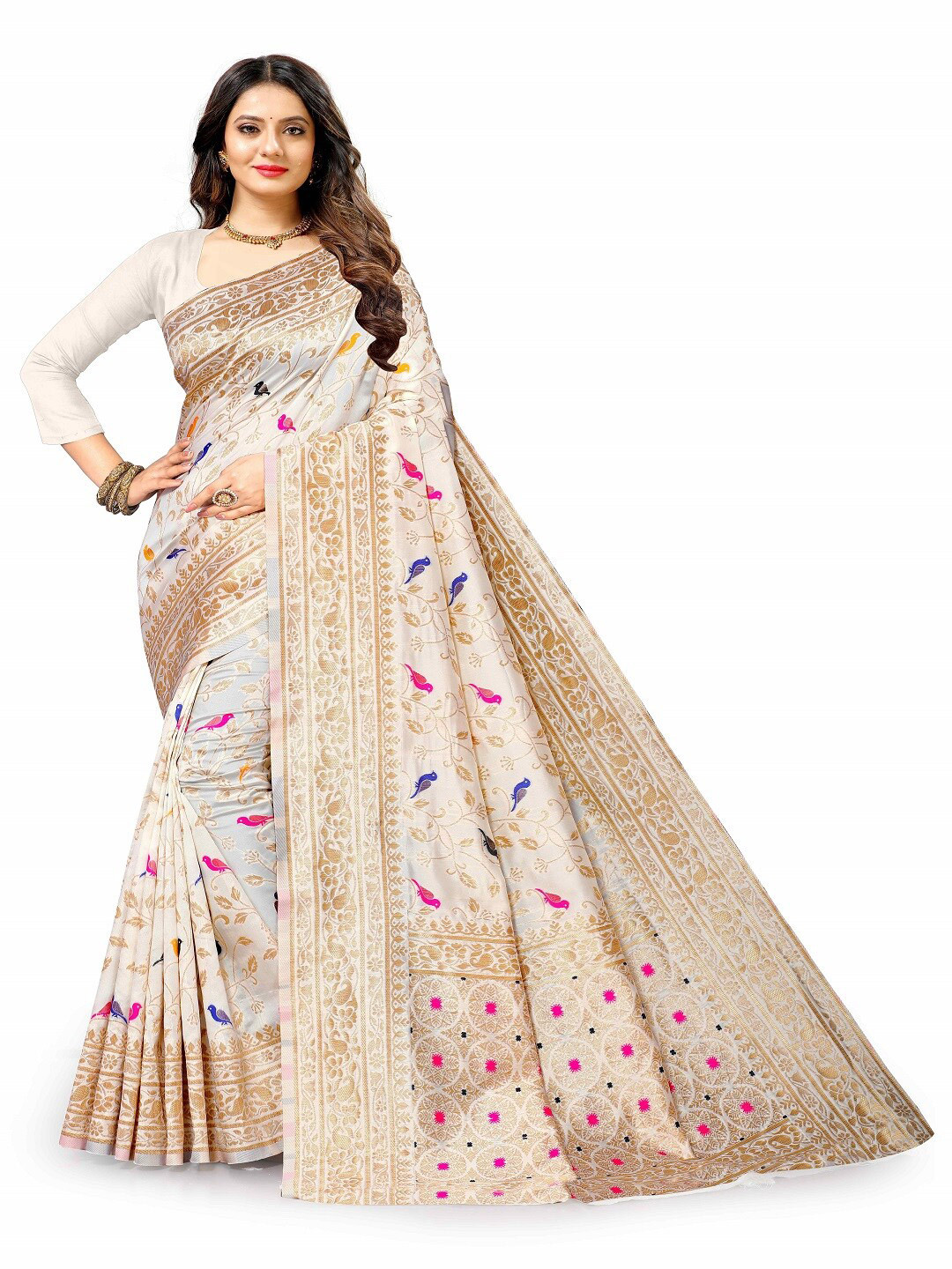 faxofab Woven Design Zari Banarasi Saree