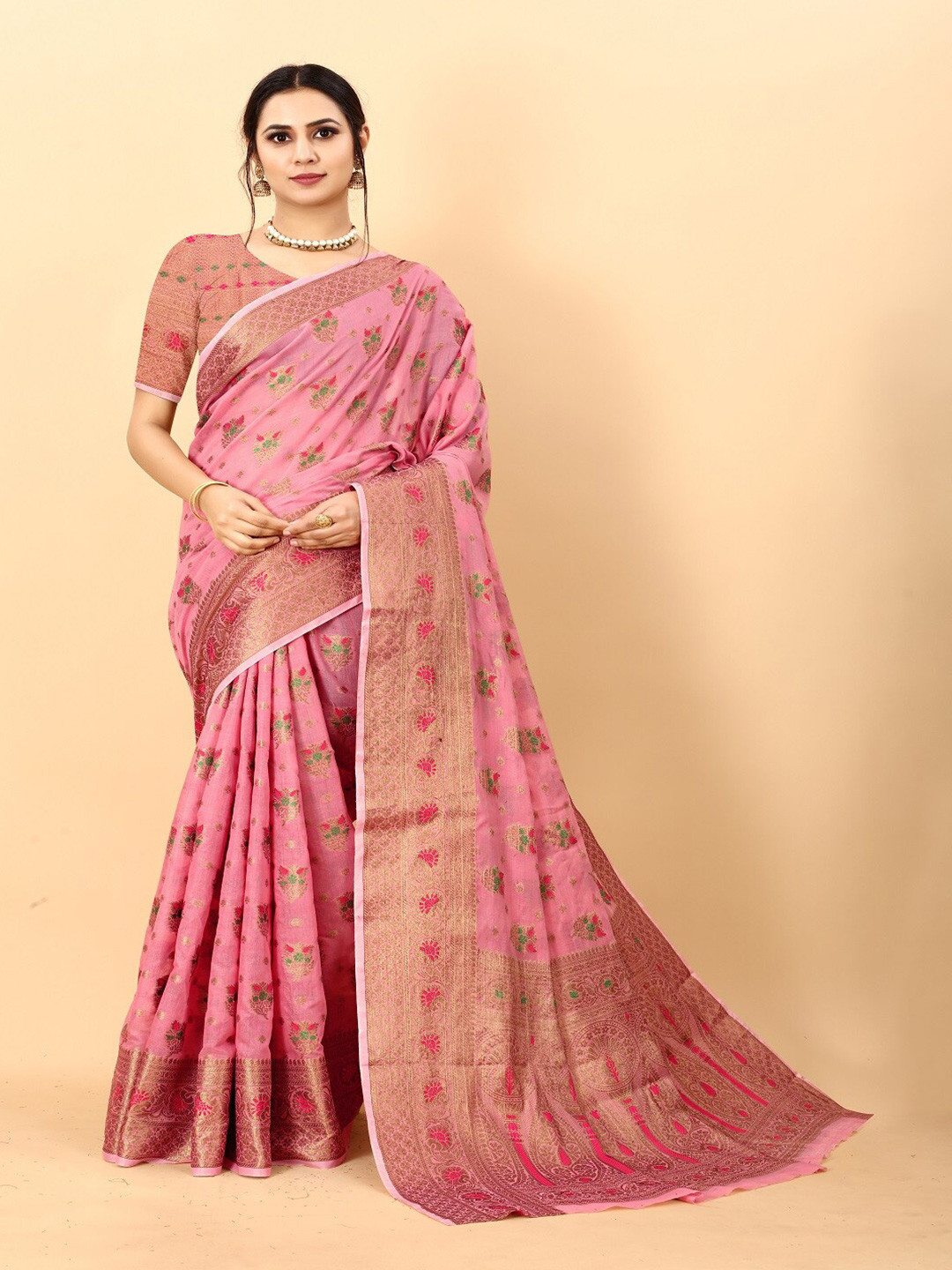 faxofab Woven Design Zari Banarasi Saree