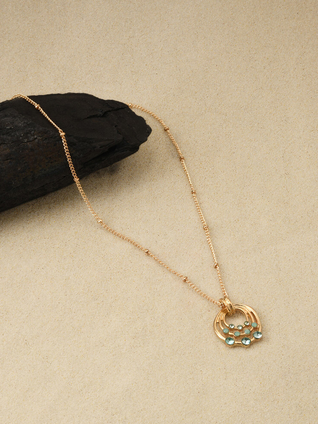 Accessorize London Women's Circle Mini Gem Pendant Necklace