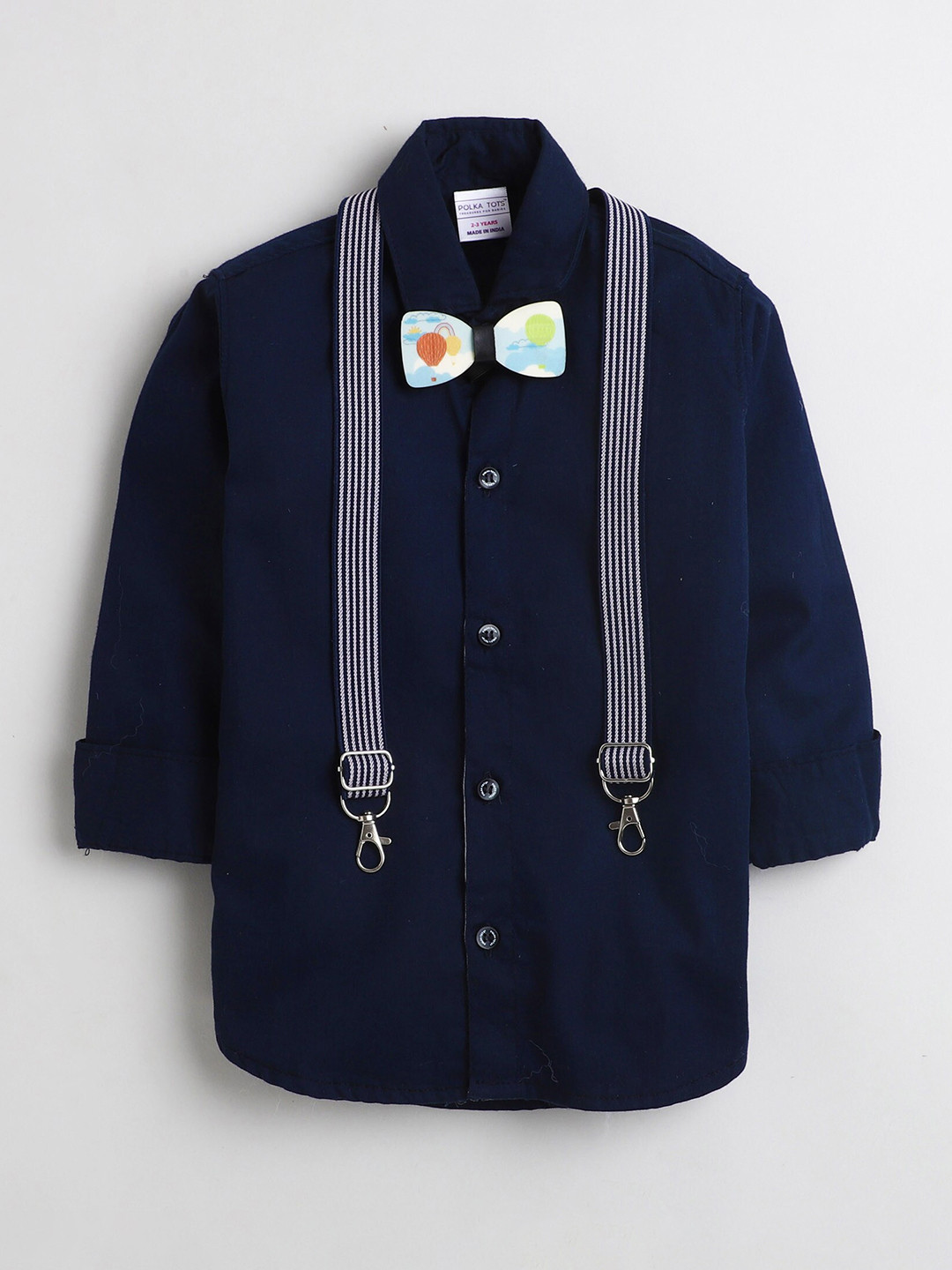 Polka Tots Boys Full Sleeve Cotton Opaque Casual Shirt