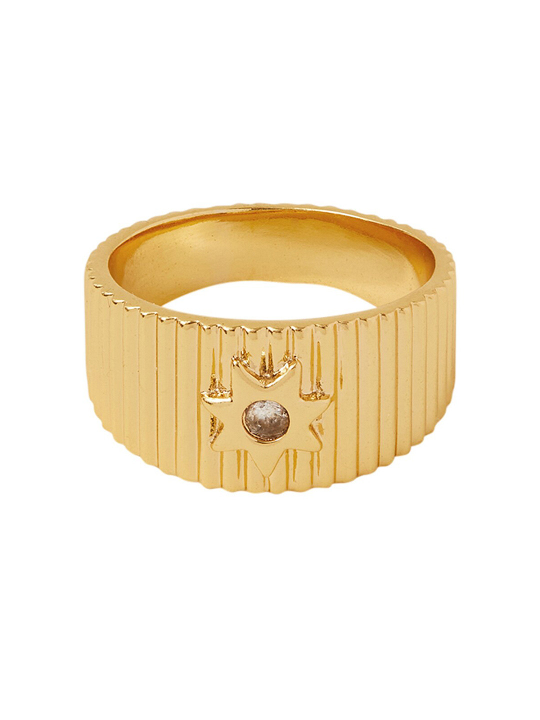 Accessorize London 14K Gold-plated Corrugated Ring Gold