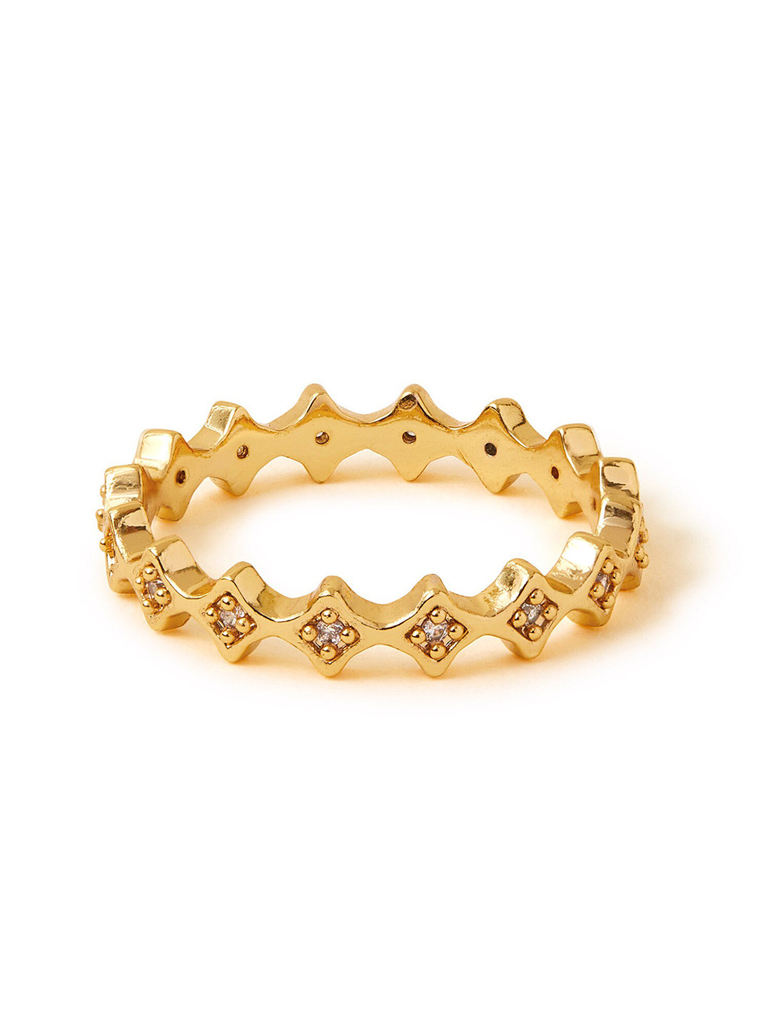 Accessorize London 14K Gold-plated Star Band Ring Gold