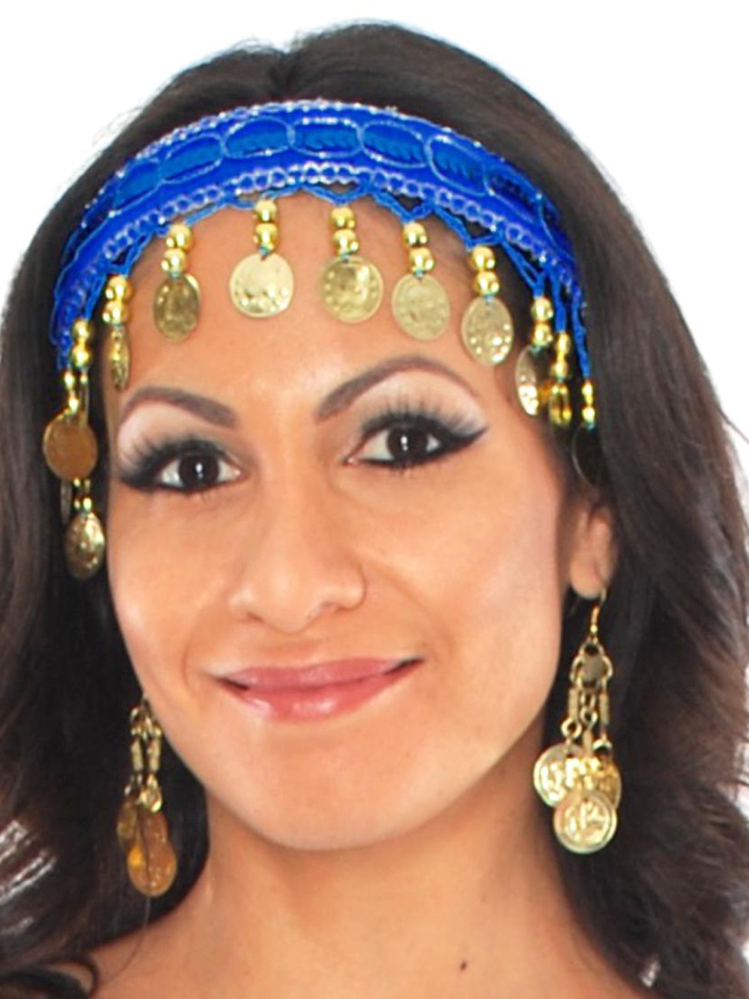 JENNA Women Embroidered Belly Dance Hip Scarf & Waistband & HeadBand  With Top