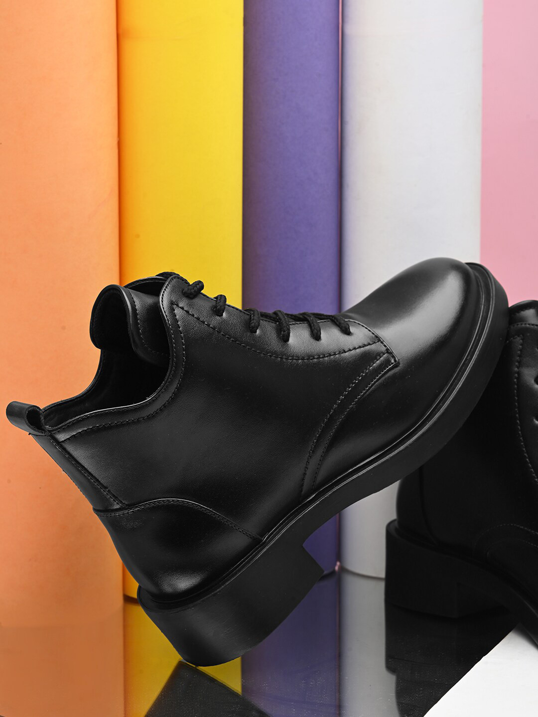 The Roadster Lifestyle Co. Women Round Toe High-Top Laced Up Boots