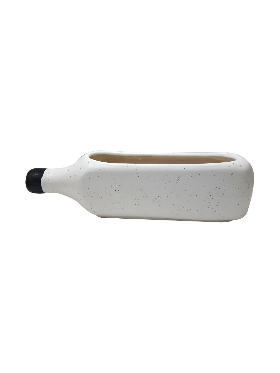 INDIA MEETS INDIA White Bottle Shaped Planter