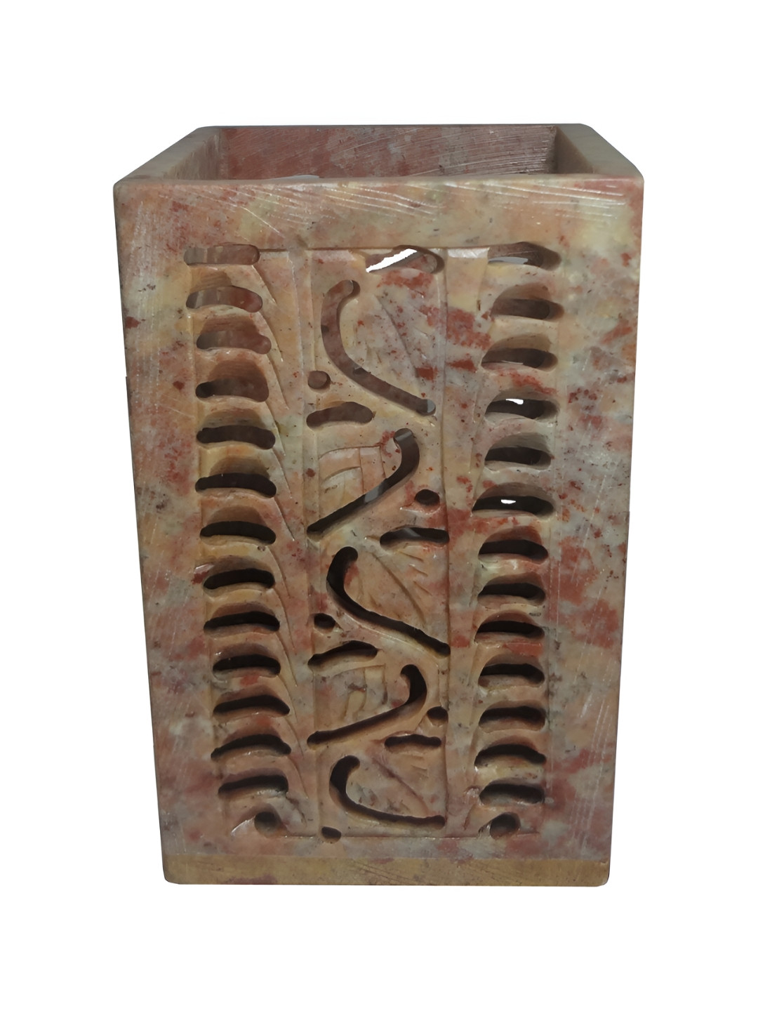 Avinash Handicrafts Brown Textured Reusable Carved Brush Holder