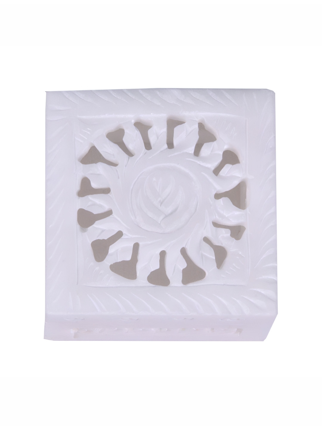 Avinash Handicrafts White Textured Reusable Square Jewellery Box
