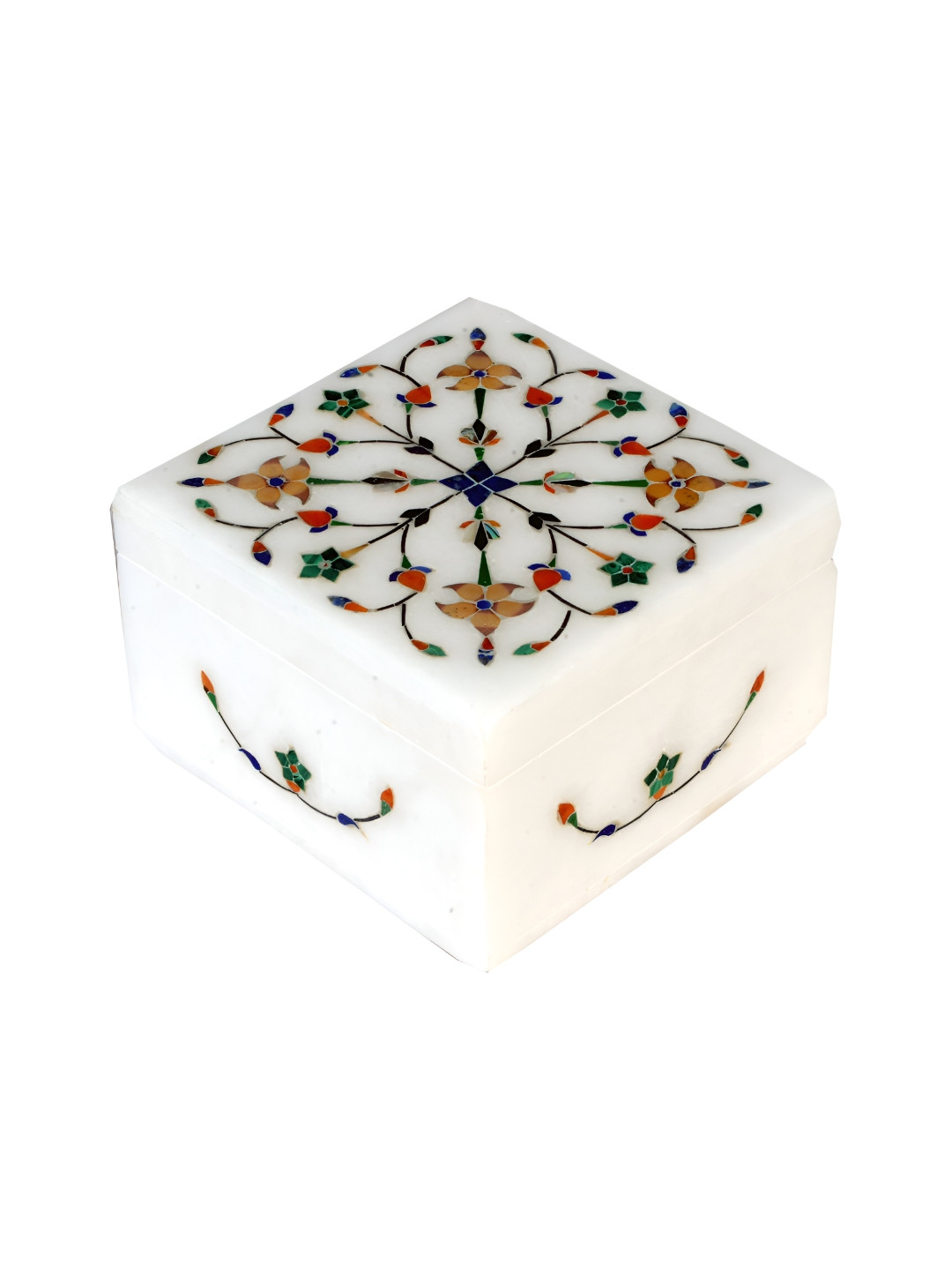 Avinash Handicrafts White Reusable Square Jewellery Box
