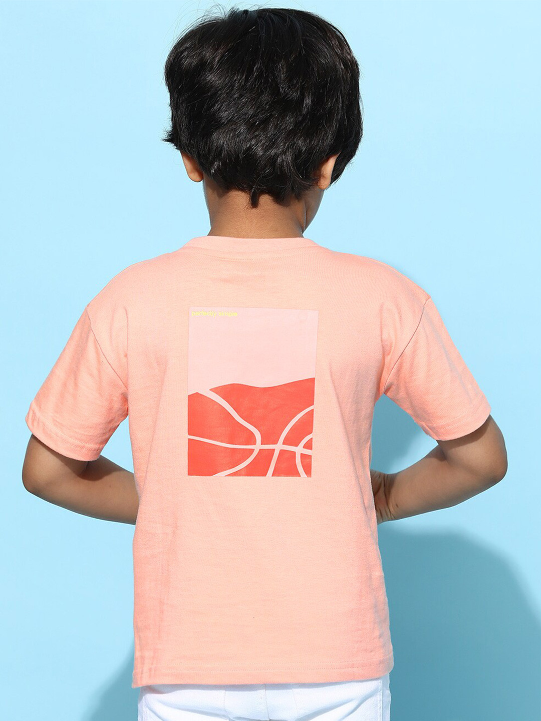 TALES & STORIES Boys Drop-Shoulder Sleeves Round Neck Cotton T-shirt