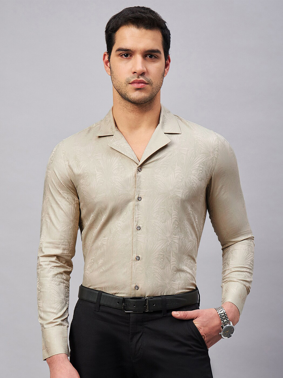 LOUIS STITCH Self Design Cotton Party Shirt