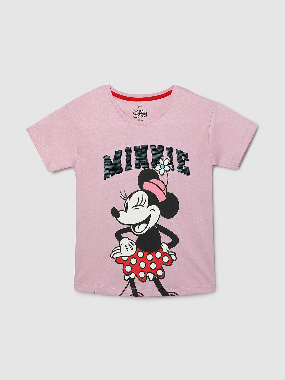 max Girls Round Neck Short Sleeves Humour & Comic Printed Cotton T-shirt