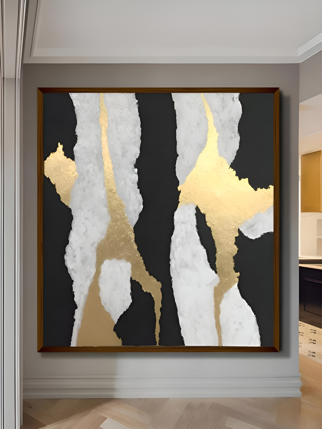 The Art House Black & Grey Abstract Wooden Wall Art