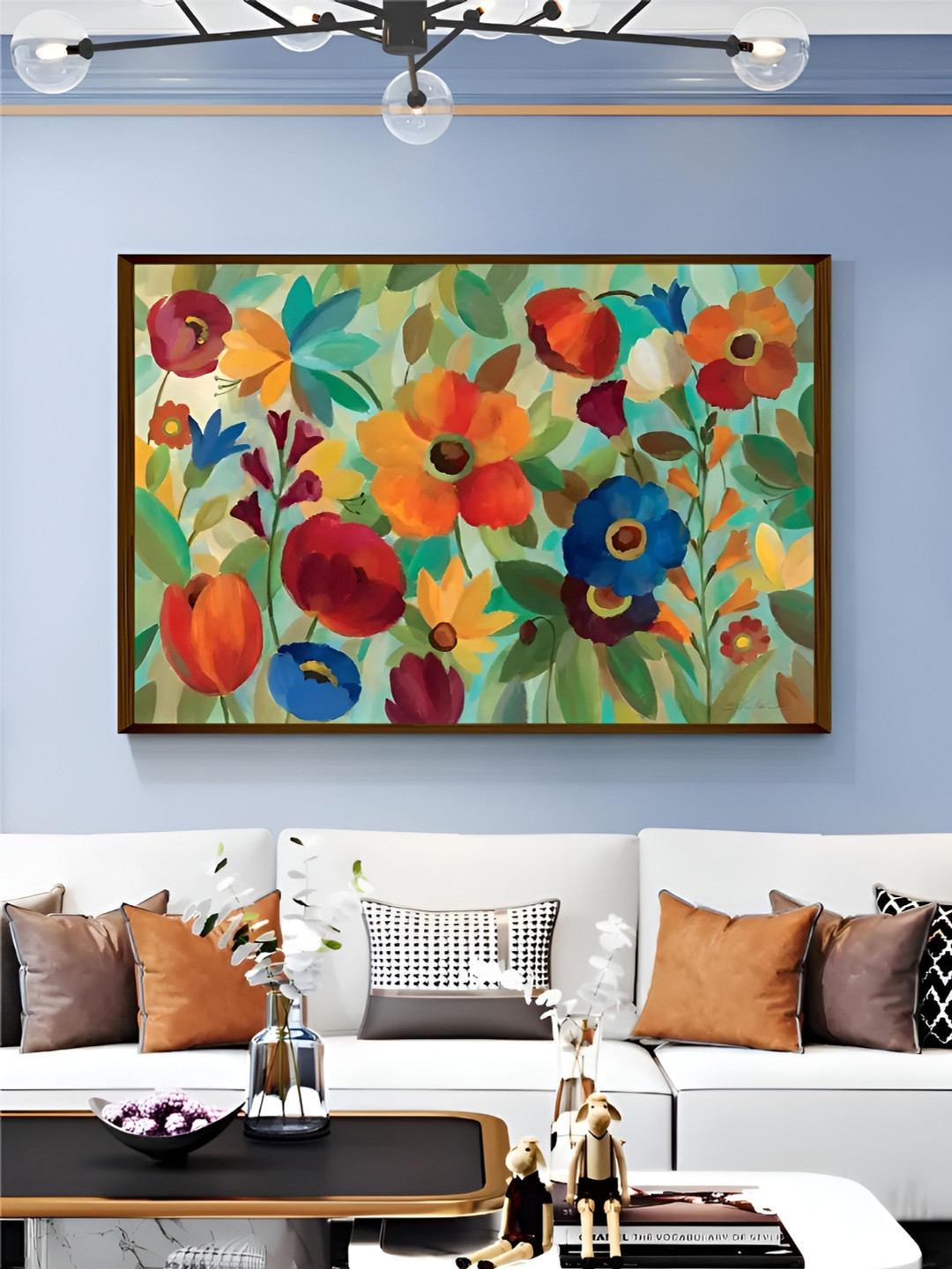 The Art House Green & Red Floral and Botanical Wooden Wall Art