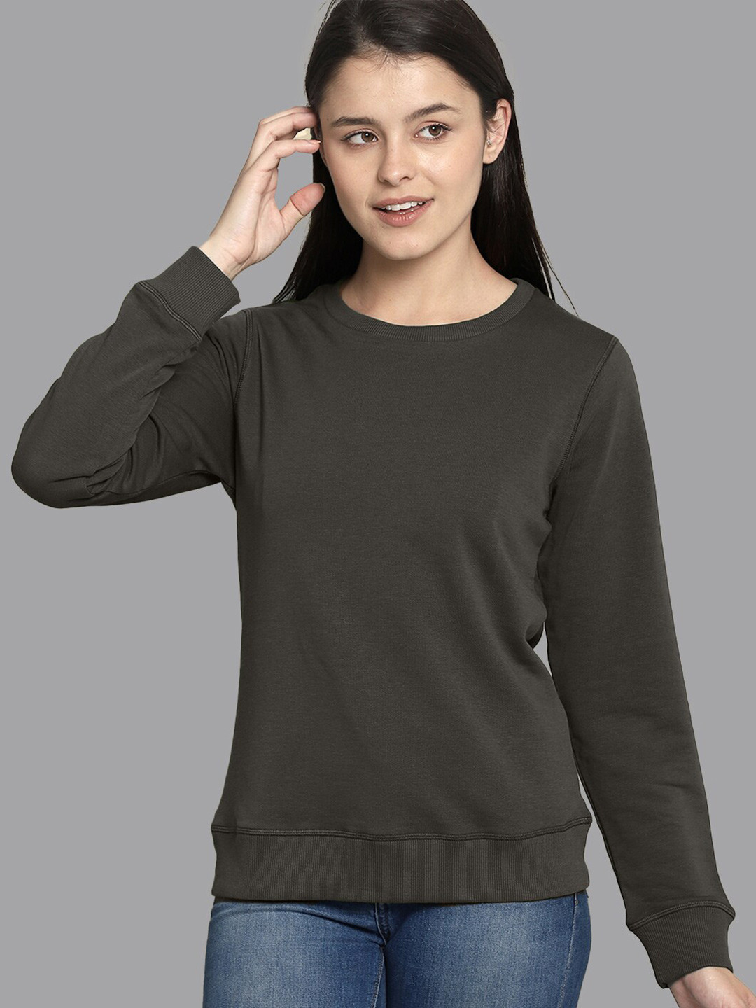 Free Authority Round Neck Long Sleeves Regular Fit Sweatshirts