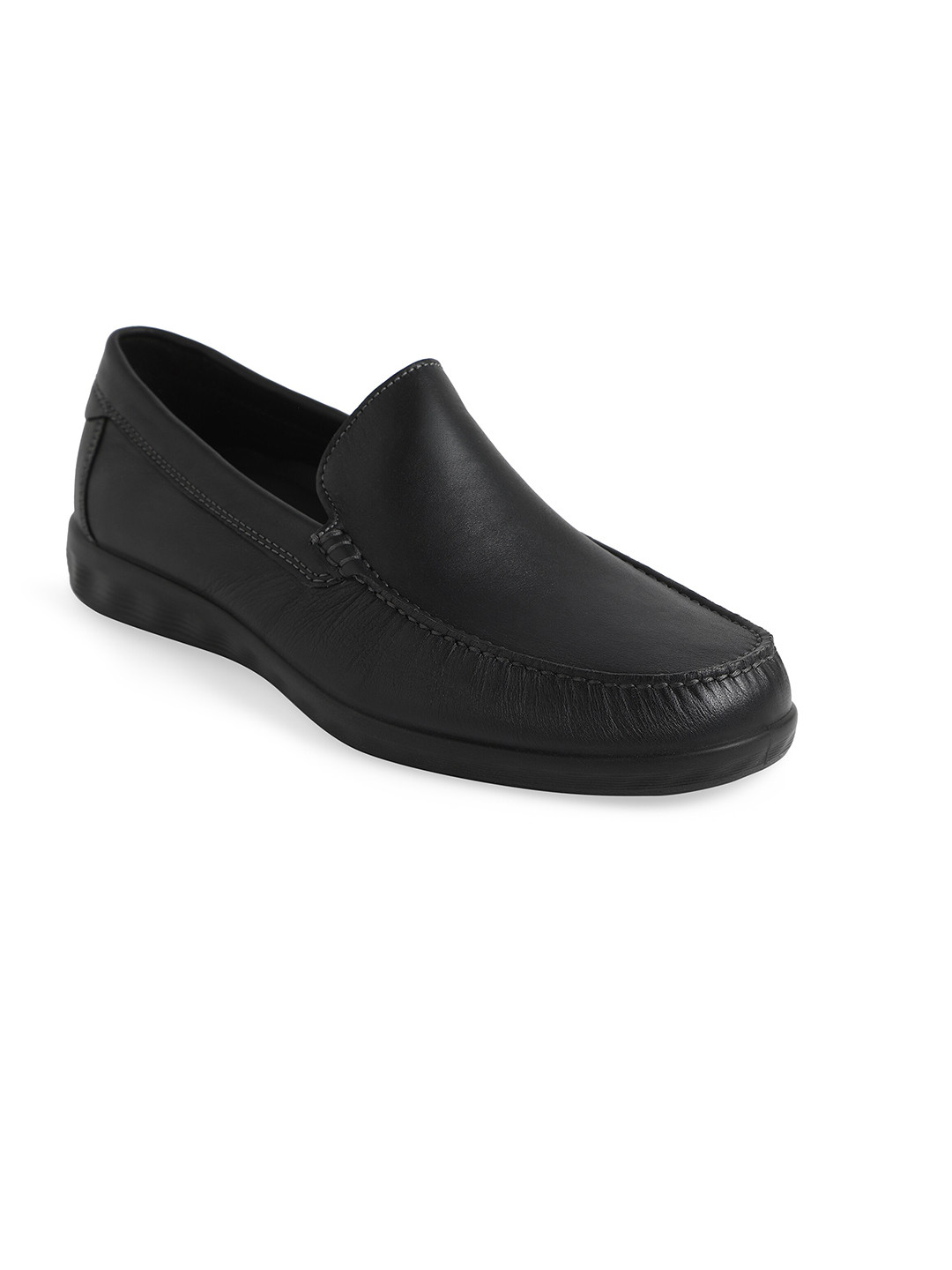 ECCO Men S Lite Black Leather Extra Wide Loafers