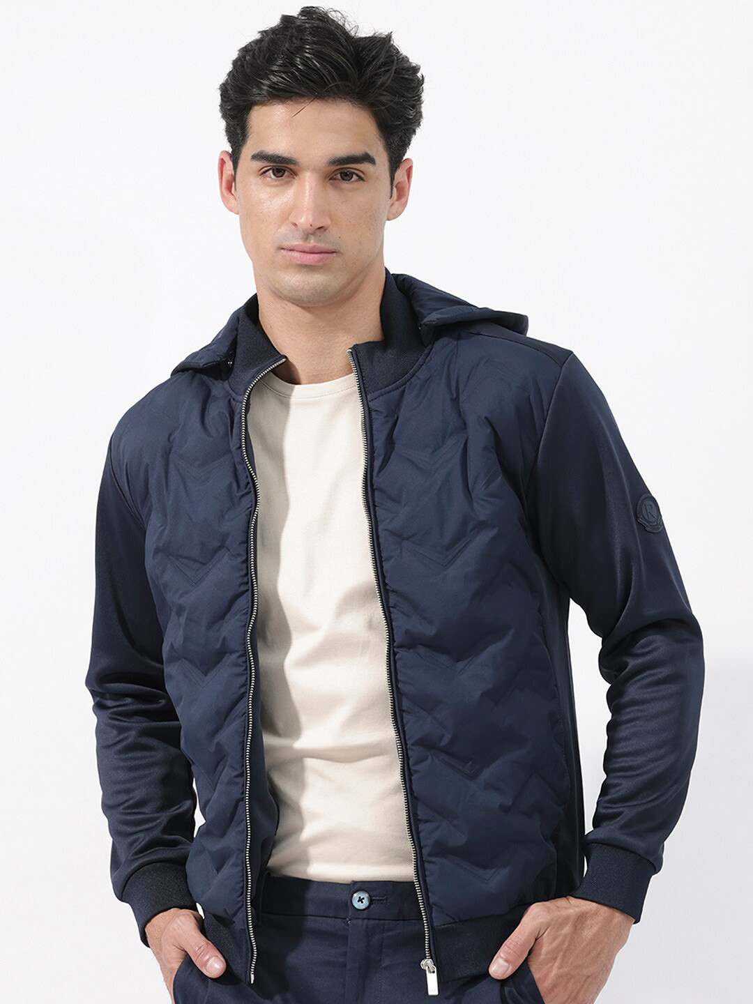 RARE RABBIT Men Bonita Tailored Fit Hodded Neck Padded Jacket